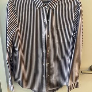 Clare V NWOT lavender and White Striped Button Down Shirt